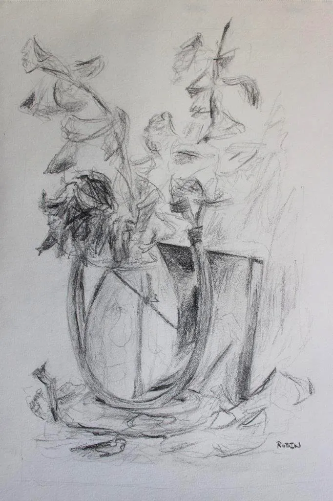 Ginkgo still nature, sketch
